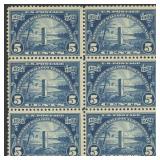US Stamps #616 Mint NH Block of 6 CV $156
