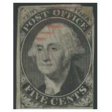 US Stamps #9X1 1845 New York Postmaster Provisiona