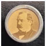 1884 Grover Cleveland Albumen Photo Cufflink, a bi