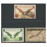 Switzerland Stamps #13-15 Used Airmail CV $160