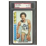 Louie Nelson 1976 Topps #17 PSA 8 Graded Basketbal