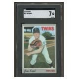 Jim Kaat 1970 Topps #75 Baseball Card SGC Graded 7