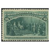 US Stamps #238 Mint DG 5 cent Columbian CV $200