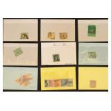 Worldwide Stamps on dealer cards, singles and sets