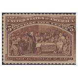 US Stamps #234 Mint NH 5 cent Columbian CV $150