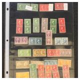 US Stamps Coil Pairs on pages, a few line pairs, 1
