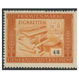 Poland Occupation Cigarette Tax Stamp 1943 Mint No