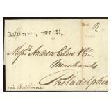 US Postal History November 11th 1780 Baltimore Str