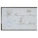 Mexico Postal History 1867 Folded Letter to New Yo