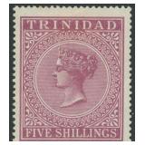 Trinidad Stamps #65 Mint Hinged Five Shilling Issu