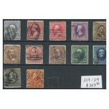 US Stamps #219-229 Used Small Banknotes CV $267