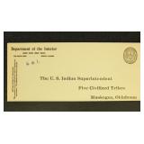 US Indian Service Dept of Interior Penalty Envelop