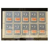 Liberia Stamps #336 Mint NH Block of 10 with Cente