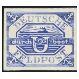 German Submarine U-boot Stamp Mi:13 b Mint CV ï¿½350