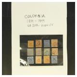 Colombia Stamps 19th Century Group on pages and ca
