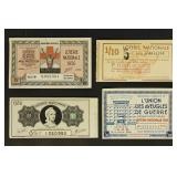 France 1936 Lottery tickets group, including Tuber