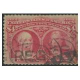 US Stamps #244 Used $4 Columbian CV $975