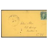 US Stamps #35 Tied on Cover to Canada