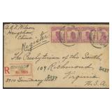 China ROC Stamps 1925 Registered Cover to Richmond