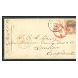 US Stamps Overseas Mourning Cover with 6 Cent Larg