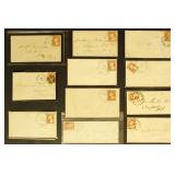 US Stamps 11 1850s-1860s Mourning Covers in mixed