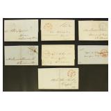 7 US Stampless Covers 1830s-1850s all with Norfolk