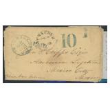 US Stampless Cover to Mexico City, Mexico with con