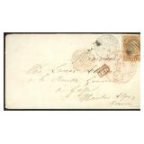 US Stamps #38 Used on Cover to France CV $1,350