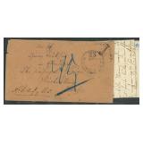 US Stampless Cover to Wurttemberg with Mineral Poi