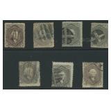 US Stamps #70 & 78 Used lot of 7 in mixed conditio