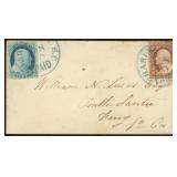 US Stamps #7 & #11 Tied on Cover to South Carolina