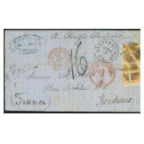 US Stamps #116 x 2 tied on Railroad Front