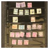 US EFO Stamps including mis-perfs, plate numbers v