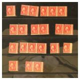 US EFO Stamps 1910s mis-perforated 2 cent red Wash