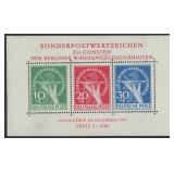 Berlin Stamps #9NB1-B3, & 9NB3a Mint LH singles an