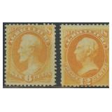 US Stamps #O4, O6 Mint Hinged with expert CV $725