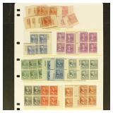 US Stamps 1938 Presidential Series Lots including