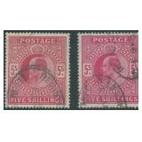 Great Britain Stamps #140 & 140a Used CV $270