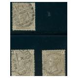 Great Britain Stamps #71 & #84 (x2) Used a CV $750
