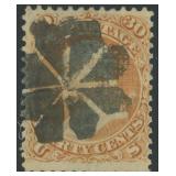 US Stamps #100 Used with grill thins CV $1000