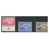 Germany Stamps #C40-C42 Mint NH Zeppelin Set with