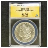 US Coins 1878-CC Morgan Silver Dollar Graded AU50