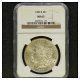 US Coins 1880-S Morgan Silver Dollar Graded MS63 b