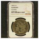 US Coins 1895-S Morgan Silver Dollar Graded VG Det