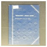 US Coins Mercury Dime Collection in Whitman Album,