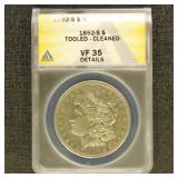 US Coins 1892-S Morgan Silver Dollar Graded VF35 D
