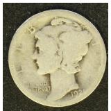 US Coins 1921 Mercury Dime, circulated