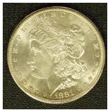 US Coins 1881-S Morgan Silver Dollar, Uncirculated