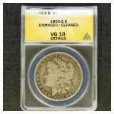 US Coins 1895-S Morgan Silver Dollar Graded VG10 D