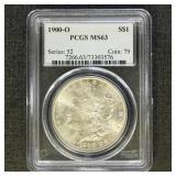US Coins 1900-O Morgan Silver Dollar Graded MS63 b